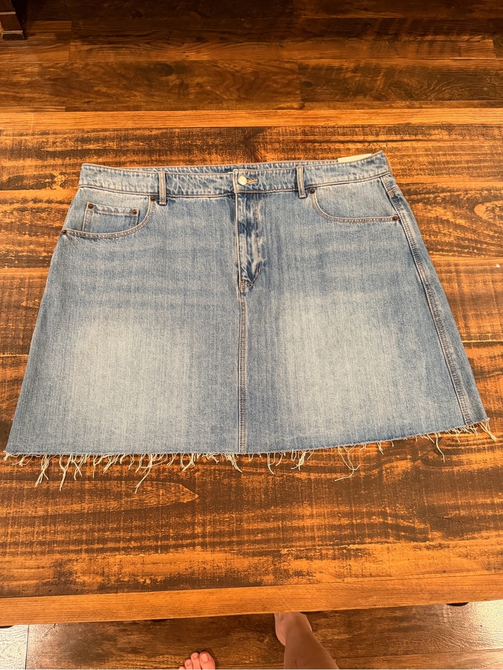Old Navy Light Blue Denim Mini Skirt with Raw Hem